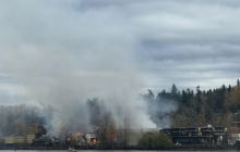 Fraser Surrey码头附近的火灾