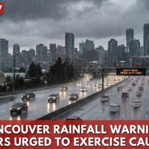 大温地区发布暴雨警报，提醒司机谨慎驾驶