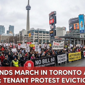 数千租客多伦多市中心游行，反对安省《60号法案》加速驱逐